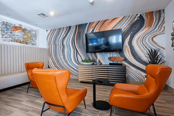Resident lounge with coffee bar, tv and gaming area